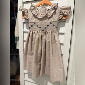 Mother Goose Dress with Blue Embroidery